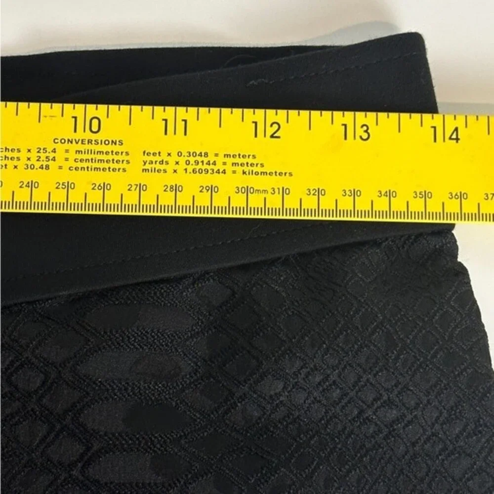 Carmen Marc Valvo Textured Front Black Leggings S